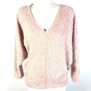 Eclipse v-neck fuzzy sweater